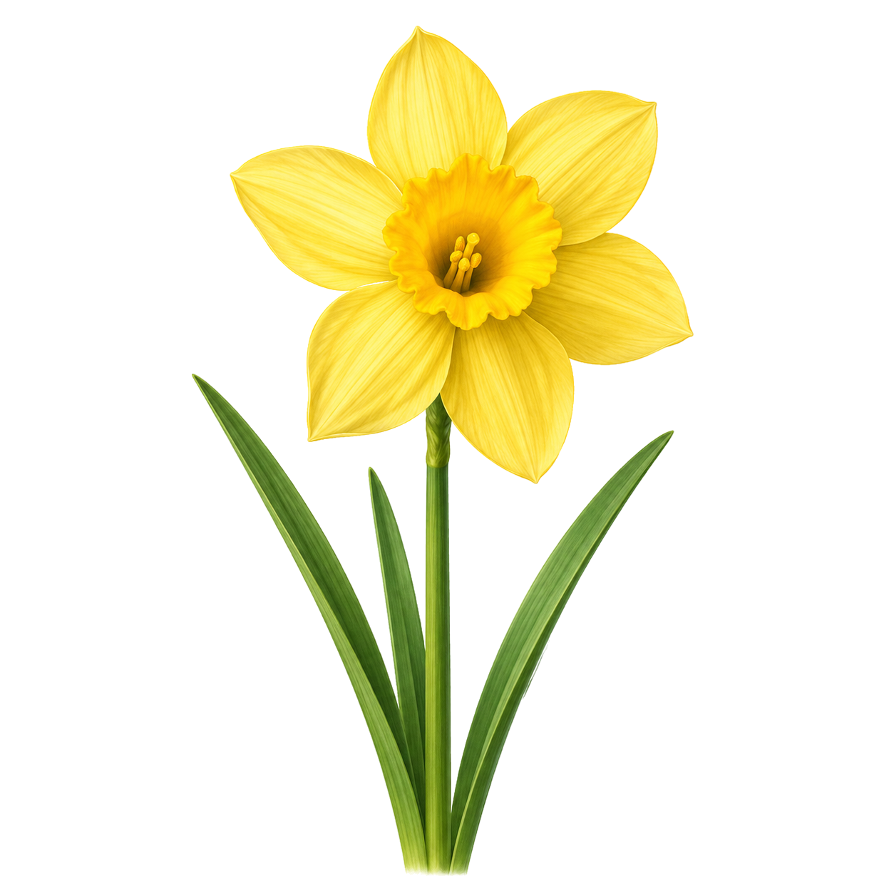 Illustration d'une jonquille, symbole de résilience et du renouveau pour Poppies and Daffodils